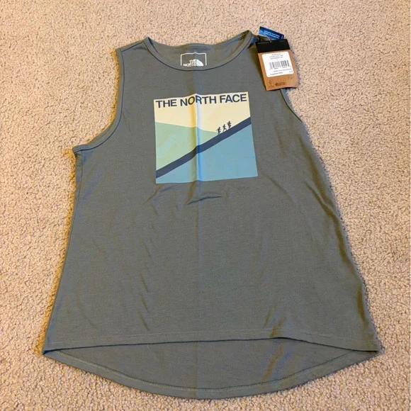 The North Face Olive Green Graphic Women's Tank Top - Picture 2 of 4